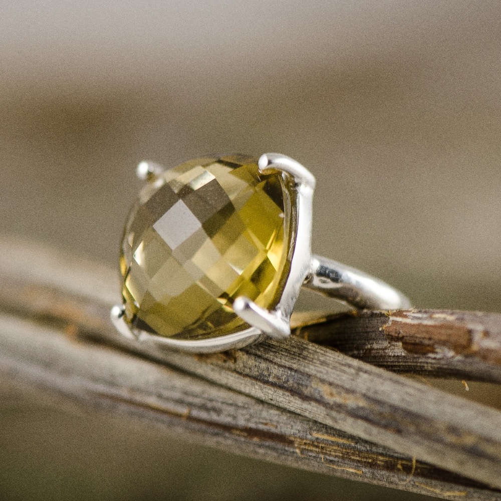 Lemon Topaz + Sterling Silver Ring